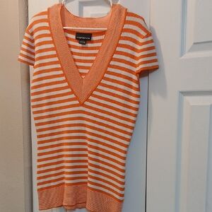Arianne Bold Orange and White Striped Knit